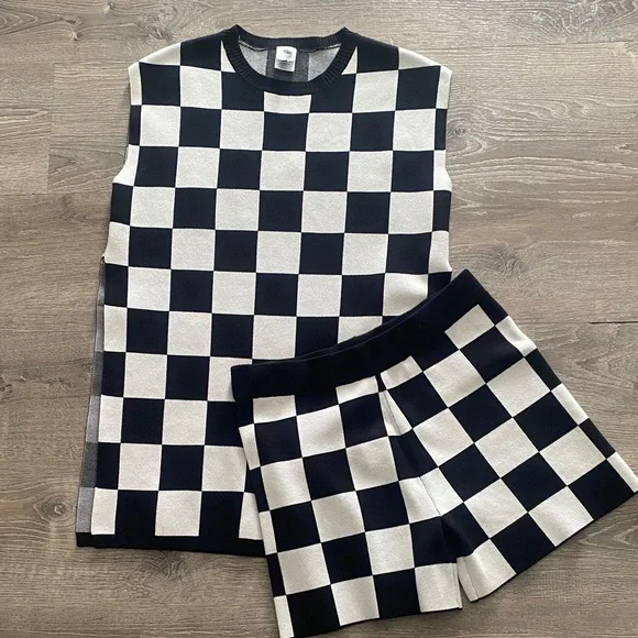 Bourbon and Belles Checkered Black and White Two Piece NWOT - Picture 1 of 3